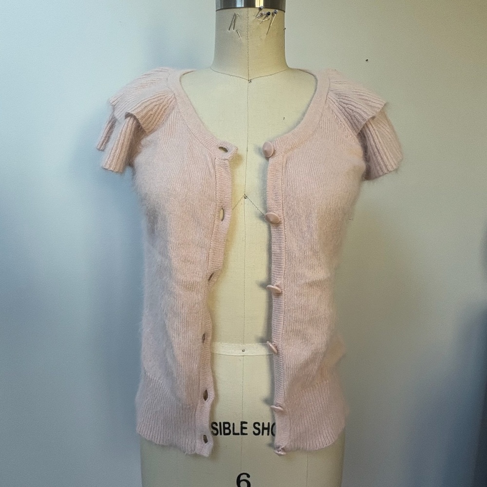 H&M- Y2K Preppy Ruffle Cardigan